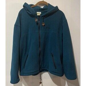 Vintage LL Bean Jacket‎ Women’s Large Blue Green Fleece Full Zip 90s USA